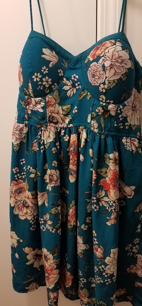 COPY - Thin strapped, blue floral dress